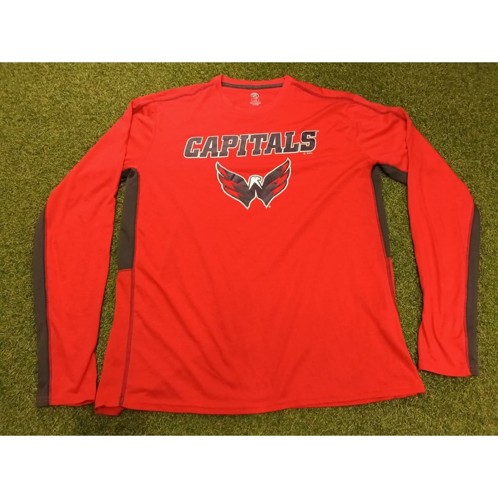 Washington Capitals Shirt Mens Large Bright Red Hockey Team NHL‎ Graphic Print